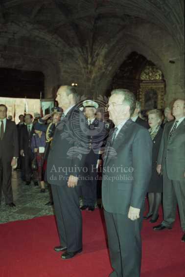 A 4 DE FEVEREIRO DE 1999 - O Presidente da República, Jorge Sampaio, recebe em visita de Estado o seu homólogo francês, Jacques Chirac