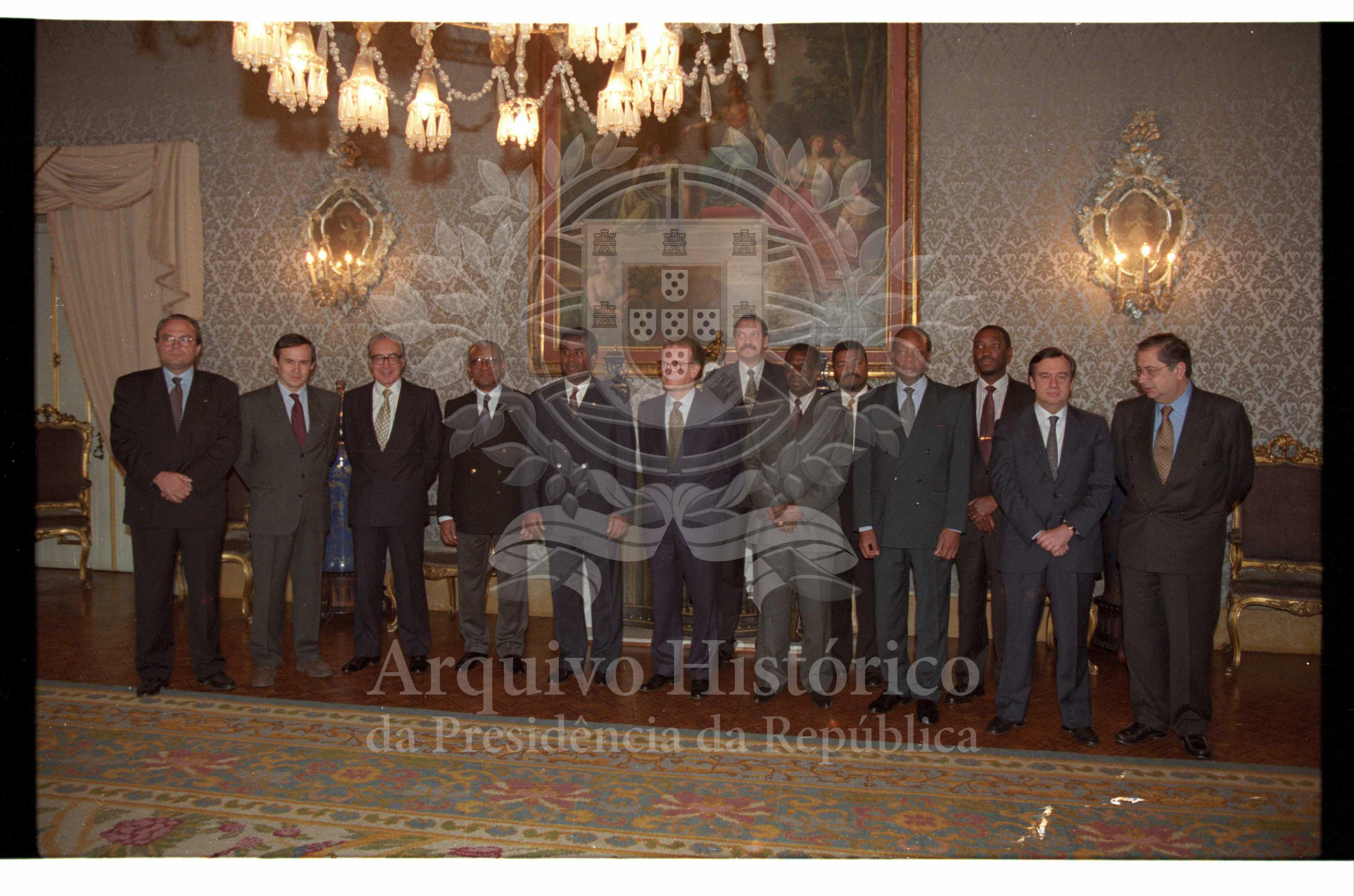 A 10 DE MARÇO DE 1996 - O Presidente da República, Jorge Sampaio, recebe os representantes dos países africanos de língua oficial portuguesa
