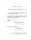 Decreto que exonera, sob proposta do Governo, o ministro plenipotenciário de 1.ª classe, António Augusto Carvalho de Faria, do cargo de Embaixador de Portugal em Sófia (Bulgária).