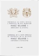 Programa da visita oficial a Portugal do Imperador Hailé Selassié I da Etiópia, entre 26 e 31 de julho de 1959
