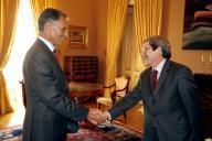 O Presidente da República, Aníbal Cavaco Silva, recebe em audiência o Procurador-Geral da República, Conselheiro José Souto de Moura, que lhe apresentou cumprimentos de despedida, ao cessar as suas funções, a 3 de outubro de 2006