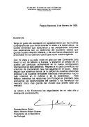 Carta de Carlos Salinas de Gortari, Presidente Constitucional dos Estados Unidos Mexicanos, dirigida ao Presidente da República Portuguesa, Mário Alberto Nobre Soares, agradecendo a receção por ocasião da sua visita a Lisboa e o encontro havido entre os dois e assegurando que "para o México, estreitar as relações com Portugal é prioritário para aproveitar as oportunidades de troca e os benefícios do mercado único".