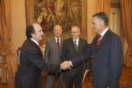 O Presidente da República, Aníbal Cavaco Silva, recebe em audiência a Direção da Confederação do Comércio e Serviços de Portugal (CCP), a 22 de Novembro de 2011