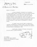 Carta do Presidente da República do Senegal, Abdou Diouf, dirigida ao Presidente da República de Portugal, Mário Soares, na sequência da eleição por unanimidade e aclamação de Babacar NDiaye, como Presidente do grupo do Banco Africano de Desenvolvimento (BAD), endereçando os seus sinceros agradecimentos pelo apoio dado àquela candidatura.