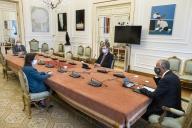 O Presidente da República Marcelo Rebelo de Sousa, recebe, em audiência no Palácio de Belém, uma delegação da União Geral de Trabalhadores (UGT), tendo estado presentes o secretário-geral e a presidente da UGT, Carlos Silva e Lucinda Dâmaso, respetivamente, a 3 de novembro de 2020