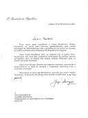Carta do Presidente da República, Jorge Sampaio, dirigida ao Presidente da República da Colômbia, Andrés Pastrana, agradecendo a mensagem de felicitações que lhe foi endereçada por ocasião da sua reeleição e exprimindo a sua vontade de que, durante o seu segundo mandato, se continuem a desenvolver os laços de amizade e cooperação entre os 2 países.