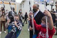 O Presidente da República, Marcelo Rebelo de Sousa, inaugura as Oficinas de Criatividade Himalaya, a 12 de maio de 2021