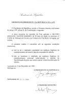 Decreto que revoga, por indulto, a pena acessória de expulsão do País aplicada a Silvino Emanuel Santos Semedo, de 29 anos de idade, no processo nº 218/96 do Tribunal de Círculo e de Comarca de Vila Real.