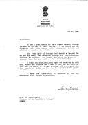 Carta do Presidente da República da Índia, Shanker Dayal Sharma, endereçada ao Presidente da República de Portugal, Mário Suarez [sic], agradecendo a forma afetuosa e entusiástica como foi recebido, junto com a sua família, por ocasião da sua passagem por Portugal na sua viagem à América Latina.