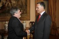 Audiência concedida pelo Presidente da República, Aníbal Cavaco Silva, ao Governador da Província de Chubut, Argentina, Mário das Neves, a 16 de janeiro de 2008