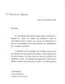Carta do Presidente da República, Jorge Sampaio, dirigida a Sua Santidade O Papa João Paulo II,  manifestando a sua satisfação pela atribuição do primeiro prémio "Pro Justicia", instituído pela Faculdade de Direito da Universidade de Lisboa, "por unanimidade do júri, ao Santo Padre, cujo 25.º jubiloso aniversário de Pontificado foi celebrado durante o ano de 2003, sendo o galardão entregue na Santa Sé pelos Professores Doutores Ruy de Albuquerque e Jorge Miranda.