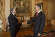 O Presidente da República, Aníbal Cavaco Silva, recebe em audiência o Procurador-Geral da República, a 17 de janeiro de 2012