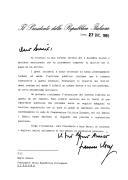 Carta do Presidente da República italiana, Francesco Cossiga, dirigida ao Presidente da República, Mário Soares, em resposta à carta de 2 de dezembro denunciando a situação vivida em Timor Leste e para a qual chamou a atenção do Governo italiano.