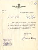 Ofício n.º 5 do Protocolo do Ministério dos Negócios Estrangeiros, dirigido ao Secretário da Presidência da República, remetendo diplomas das Ordens do Mérito Militar e Aeronáutico do Brasil para serem entregues ao Presidente da República. 