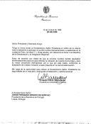 Carta do Presidente da República do Panamá, Ernesto Pérez Balladares, dirigida ao Presidente da República de Portugal, Jorge Sampaio, acusando a receção do convite para participar na VIII Cimeira Ibero-americana, a realizar-se na cidade do Porto, nos dia 17 e 18 de outubro de 1998, reconhecendo a importância da mesma no reforço da coesão da comunidade dos seus membros.