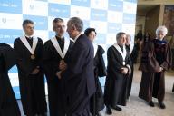 O Presidente da República, Marcelo Rebelo de Sousa, participa, na Aula Magna da Reitoria da Universidade de Lisboa, na cerimónia de atribuição do título de Doutor “Honoris Causa” ao Secretário-Geral das Nações Unidas, António Guterres, a 19 de fevereiro de 2018.