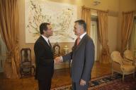 O Presidente da República, Aníbal Cavaco Silva, recebe em audiência o Secretário-Geral do Partido Socialista, António José Seguro, a 13 de setembro de 2012