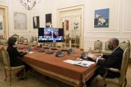 O Presidente da República Marcelo Rebelo de Sousa preside, a partir do Palácio de Belém, à reunião do Conselho de Estado que decorre por videoconferência e na qual participa, como convidado, o ministro de Estado e dos Negócios Estrangeiros, Augusto Santos Silva. A reunião teve como agenda a próxima Presidência portuguesa do Conselho da União Europeia, a 15 de dezembro de 2020