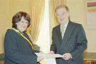 Audiência concedida à Embaixadora de Portugal em Varsóvia, Margarida Figueiredo, a 21 de novembro de 2002