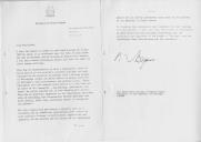 Carta do Presidente da República da África do Sul, Marais Viljoen, dirigida ao Presidente da República de Portugal, General Ramalho Eanes, agradecendo a sua mensagem de 3 de julho de 1979, assinalando o Dia de Portugal e das Comunidades Portuguesas no Estrangeiro, e agradecendo a oferta de uma coleção de medalhas evocativas da história de Portugal.