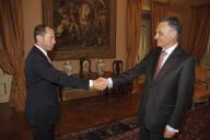 O Presidente da República, Aníbal Cavaco Silva, recebe em audiência o CEO mundial de Investment Management da Goldman Sachs, Marc Spilker, a 14 de julho de 2009