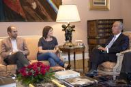 O Presidente da República Marcelo Rebelo de Sousa recebe, em audiência no Palácio de Belém, uma delegação do Bloco de Esquerda (BE), a 2 de outubro de 2017