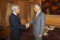 O Presidente da República, Aníbal Cavaco Silva, recebe em audiência o Embaixador Domingos Fezas Vital, para entrega de cartas credenciais como representante diplomático de Portugal em Washington, Estados Unidos da América, a 2 de outubro de 2015