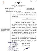 Ofício n.º 5.761/62 da 4.ª secção da Subdiretoria de Lisboa da Polícia Judiciária, dirigido ao Secretário da Presidência da República, solicitando que seja ordenado que a PJ seja informada se na Presidência foi recebido um papel alusivo à Queima das Fitas da Universidade de Coimbra, em maio de 1961, e que lhe seja enviado o original ou originais.