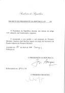 Decreto que exonera, a seu pedido e sob proposta do Primeiro Ministro, António José Martins Seguro do cargo de Secretário de Estado Adjunto do Primeiro Ministro.