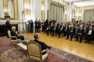 Visita de Estado do Presidente da República Marcelo Rebelo de Sousa à República Helénica.   O Presidente Marcelo Rebelo de Sousa participa num debate aberto com o Presidente Prokopios Pavlopoulos sobre “As raízes e o futuro da Europa” promovido pela EPLO (European Public Law Organization) no Palácio Presidencial, a 14 de março de 2008.