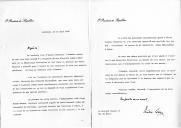 Carta do Presidente da República, Mário Soares, endereçada ao Rei Hassan II de Marrocos, agradecendo amável mensagem que lhe foi dirigida por ocasião da sua eleição como Presidente da República Portuguesa e informando que o portador da carta, o Embaixador João Diogo Nunes Barata, se encontra prestes a deixar o seu posto em Rabat, escolhido para integrar a equipa presidencial como seu Chefe de Gabinete.