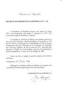 Decreto que estende ao território de Macau a Convenção nº 148 da OIT [Organização Internacional do Trabalho] relativa à Proteção dos Trabalhadores Contra os Riscos Profissionais Devido à Poluição do Ar, ao Ruído e às Vibrações nos Locais de Trabalho, de 20 de junho de 1977.