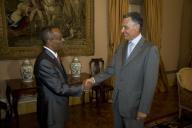 Audiência concedida pelo Presidente da República, Aníbal Cavaco Silva, ao Primeiro-Ministro de São Tomé e Príncipe, Joaquim Rafael Branco, a 15 de setembro de 2008