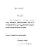 Parecer do Conselho de Estado, na sua reunião de 27 de dezembro de 2001, manifestando ser favorável, por unanimidade, à dissolução da Assembleia da República