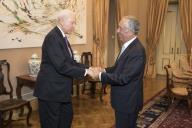 O Presidente da República Marcelo Rebelo recebe, em audiência no Palácio de Belém, o Presidente Pro Tempore do Senado dos Estados Unidos da América (EUA), Senador Orrin G. Hatch, a 3 de julho de 2018