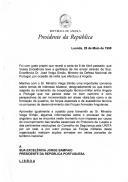 Carta do Presidente da República de Angola, José Eduardo dos Santos, endereçada ao Presidente da República Portuguesa, Jorge Sampaio, em resposta à sua carta de 6 de abril de 1998, dando conta da conversa tida com o Ministro Veiga Simão sobre temas de interesse bilateral e cooperação técnico-militar e transmitindo informações sobre o impasse no processo de Paz, devido à estratégia seguida por Jonas Savimbi no sentido de inviabilizar o governo de Angola e justificar o abandono do Protocolo de Lusaka.