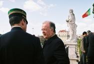 O Presidente da República, Jorge Sampaio, assiste ao desfile da Guarda Nacional Republicana, à frente do Palácio Nacional de Belém, a 5 de março de 2006