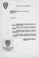 Carta de condolências da Sociedade Portuguesa da Beneficência de São Caetano do Sul, São Paulo, Brasil, endereçada à Senhora do Marechal António Óscar de Fragoso Carmona.