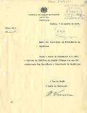 Ofício n.º 14 do Protocolo do Ministério dos Negócios Estrangeiros, dirigido ao Secretário da Presidência da República, transmitindo  Diploma da Grã-Cruz da Legião d'Honra com que foi condecorado o Presidente da República.