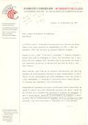 Carta dirigida ao Presidente da República, Mário Soares, assinada pela Comissão de Homenagem da CIVITAS - Associação Portuguesa da Defesa e Promoção dos Direitos dos Cidadãos, constituída por Vitor Alves, Helena Cidade Moura e Iva Delgado, convidando-o a presidir à Comissão de homenagem a Humberto Delgado e a participar no colóquio e nas celebrações a realizar em Espanha.