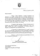 Carta do Presidente da República do Equador, Fabián Alarcón Rivera, dirigida ao Presidente da República de Portugal, Jorge Sampaio, agradecendo o convite que lhe foi endereçado para participar no Seminário sobre as Drogas a realizar no Porto, nos dia 8 e 9 de outubro de 1998, informando porém que à data já terá concluído o seu mandato presidencial.
