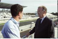 O Presidente da República, Jorge Sampaio, encontra-se com Pedro Couceiro, ao Autódromo do Estoril (?), em 2000