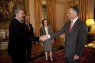 O Presidente da República, Aníbal Cavaco Silva, recebe em audiência uma delegação do PSD, a 18 de março de 2009