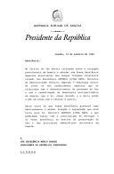 Carta do Presidente da República Popular de Angola, José Eduardo dos Santos, endereçada ao Presidente da República Portuguesa, Mário Soares, informando-o de ter incumbido António Pitra Neto, Ministro da Administração Pública, Emprego e Segurança Social do Governo angolano, de levar ao conhecimento do Chefe de Estado português da "situação prevalecente em Angola" e chamando a atenção para "o atual comportamento da ala militarista da UNITA, liderada pelo Sr. Jonas Savimbi" pondo em causa todo o processo para o restabelecimento da paz e estabilidade na região. 