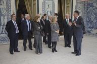 O Presidente da República, Aníbal Cavaco Silva, recebe, no Palácio de Belém, os deputados portugueses eleitos para o Parlamento Europeu, aos quais ofereceu um almoço, a 2 de abril de 2012