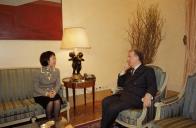 Audiência concedida pelo Presidente da República, Jorge Sampaio, à Secretária para a Administração e Justiça da Região Administrativa Especial de Macau, Florinda Chan, a 18 de janeiro de 2001