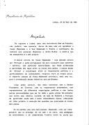 Carta do Presidente da República, Jorge Sampaio, dirigida ao Rei de Espanha, D. Juan Carlos, agradecendo ao Rei e à Rainha Sofia o acolhimento que lhe foi dispensado e à sua mulher e restante comitiva durante a visita a Espanha, esperando que, após a já programada visita do Príncipe Filipe, também o casal real possa efetuar, em breve, uma visita a Portugal