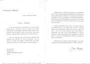 Carta do Presidente da República, Jorge Sampaio, dirigida ao Presidente da República da Áustria, Thomas Klestil, informando ver-se "obrigado a adiar para melhor ocasião" a planeada Visita de Estado à Áustria.