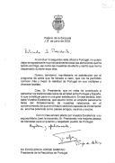 Carta do Príncipe das Astúrias, Felipe, dirigida ao Presidente da República de Portugal, Jorge Sampaio, na conclusão da sua segunda visita oficial a Portugal, agradecendo todas as atenções assim como as demonstrações de afeto e de carinho que lhe foram dispensadas e manifestando a sua satisfação pelo programa que lhe permitiu "conhecer mais e melhor a realidade de Portugal nas suas múltiplas facetas".