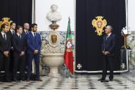 O Presidente da República Marcelo Rebelo de Sousa condecora com o Grau de Comendador da Ordem de Mérito os atletas da Seleção Nacional de Hóquei em Patins que ganharam, no dia 15 de julho, o Campeonato Europeu, a 19 julho 2016